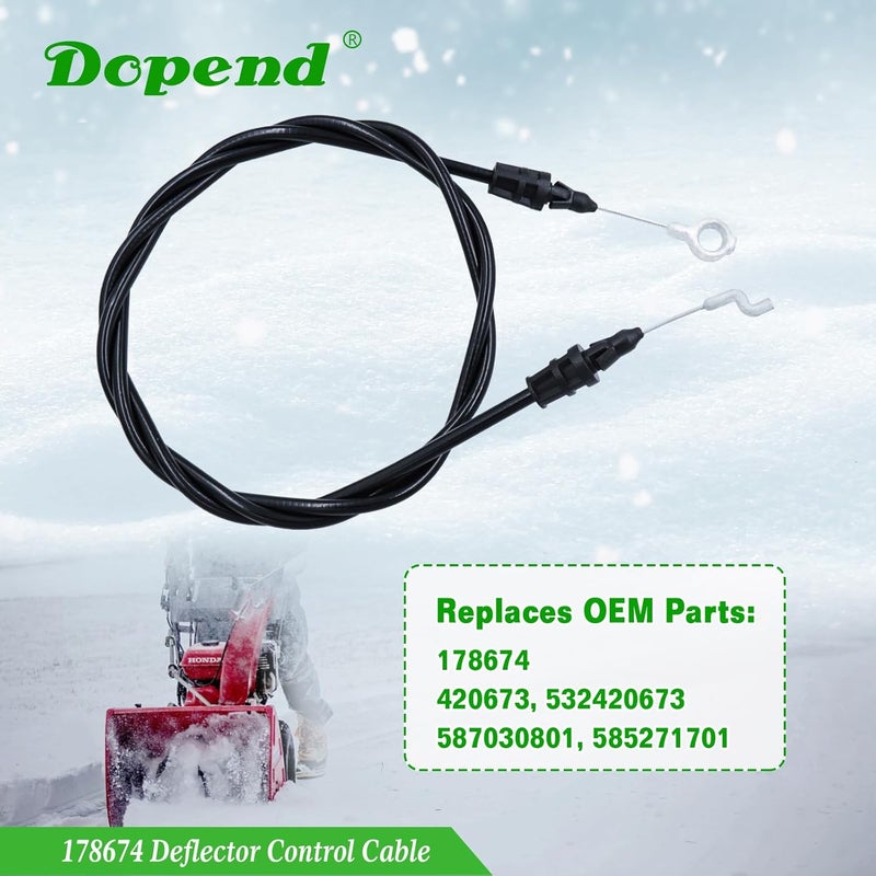 Dopend 178674 Deflector Control Cable for Husqvarna, AYP, Poulan, Jonsered Snowblower Parts, Replaces 587030801, 585271701, 532420673, 178674, 420673 - Image 3